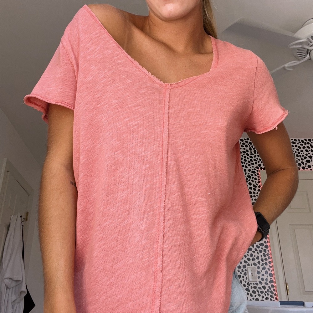 Pink V Neck Top
